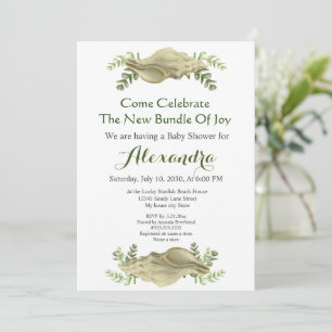 Greenery Seashell Cream Shells Baby shower