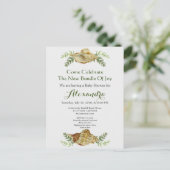 Greenery Seashell Cream Shells Baby shower Briefkaart (Staand voorkant)