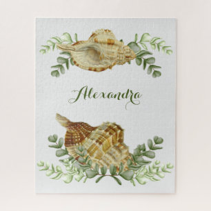 Greenery Seashell Nautical Cream Shells Coastal Legpuzzel