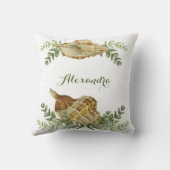 Greenery Seashell Nautical Cream Shells Kussen (Achterkant)