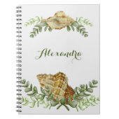 Greenery Seashell Nautical Cream Shells Notitieboek (Voorkant)
