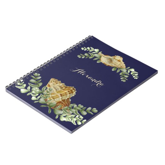 Greenery Seashell Nautical Cream Shells Notitieboek (Linkerzijde)