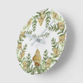 Greenery Seashell Nautical Cream Shells Ronde Klok (Hoek)