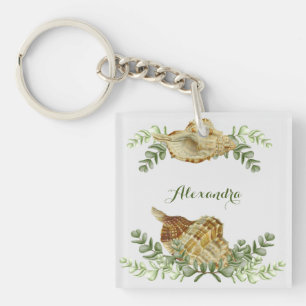 Greenery Seashell Nautical Cream Shells Sleutelhanger