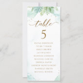 Greenery Seating Plan Kaarten met gastnamen (Voorkant)