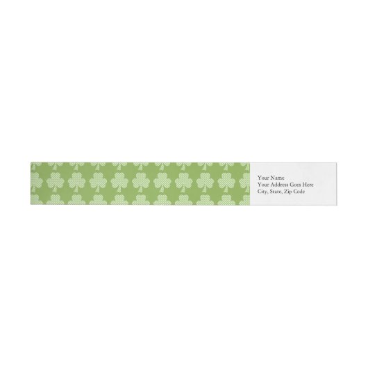 Greenery Shamrock Clover Polka stipt Patrick's Day Adreslabel Wikkel (Individueel)