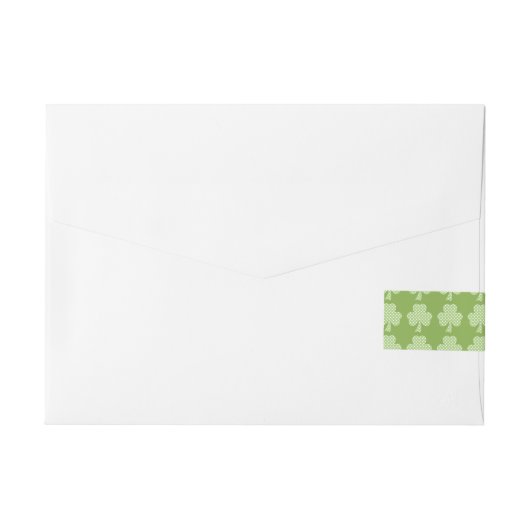 Greenery Shamrock Clover Polka stipt Patrick's Day Adreslabel Wikkel (Achterkant)