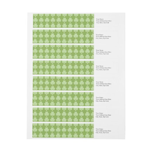 Greenery Shamrock Clover Polka stipt Patrick's Day Adreslabel Wikkel (Vel)