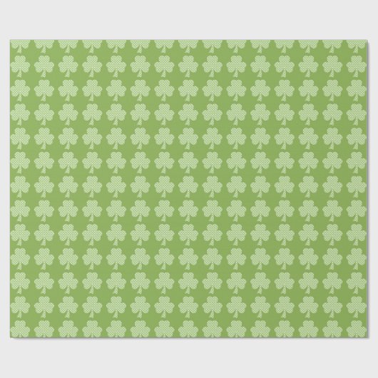 Greenery Shamrock Clover Polka stipt Patrick's Day Cadeaupapier (Vlak)