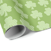 Greenery Shamrock Clover Polka stipt Patrick's Day Cadeaupapier (Rol Hoek)