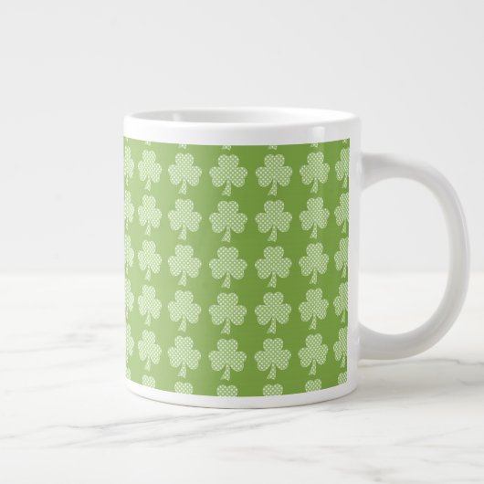 Greenery Shamrock Clover Polka stipt Patrick's Day Grote Koffiekop (Rechts)