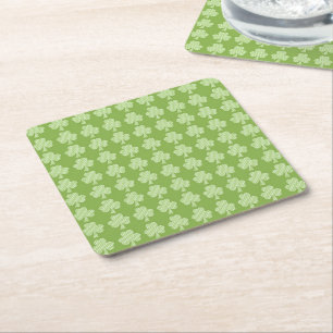 Greenery Shamrock Clover Polka stipt Patrick's Day Kartonnen Onderzetters