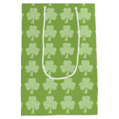 Greenery Shamrock Clover Polka stipt Patrick's Day Medium Cadeauzakje (Achterkant)