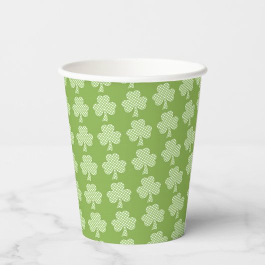 Greenery Shamrock Clover Polka stipt Patrick's Day Papieren Bekers (Achterkant)