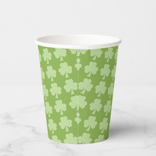 Greenery Shamrock Clover Polka stipt Patrick's Day Papieren Bekers (Rechts)