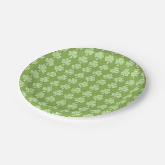 Greenery Shamrock Clover Polka stipt Patrick's Day Papieren Bordje (Gekanteld)
