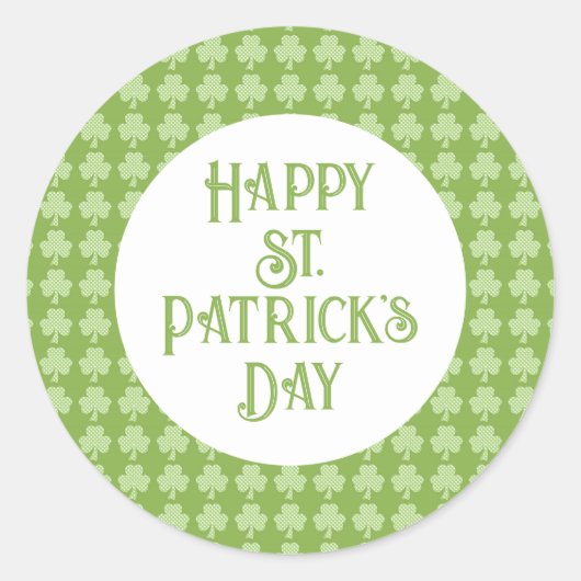 Greenery Shamrock Clover Polka stipt Patrick's Day Ronde Sticker (Voorkant)