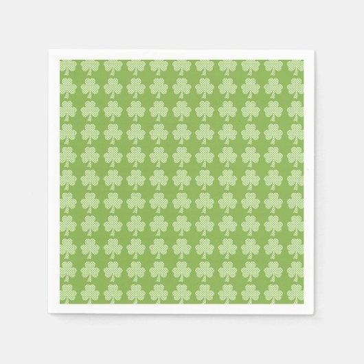 Greenery Shamrock Clover Polka stipt Patrick's Day Servet (Voorkant)