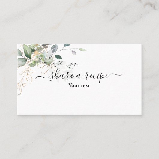 Greenery Share a recept Enclosure Kaart Visitekaartje (Voorkant)