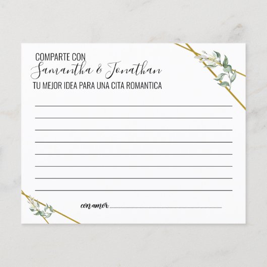 Greenery Share date idea tweetalige game (Achterkant)