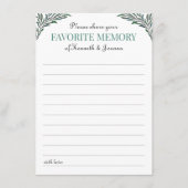 Greenery Share Favoriete Memory Jubileum Game Informatiekaartje (Voorkant)