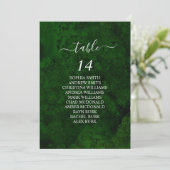Greenery & Silver Calligraphy Seating Chart Cards Kaart (Staand voorkant)