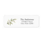Greenery Simple Return-adreslabel Etiket (Voorkant)