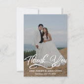 Greenery Simple Script Wedding Thank You Card Bedankkaart (Voorkant)