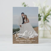 Greenery Simple Script Wedding Thank You Card Bedankkaart (Staand voorkant)