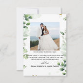 Greenery Simple Script Wedding Thank You Card Bedankkaart (Achterkant)
