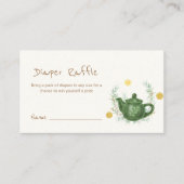 Greenery Sinaasappel Tea Diaper Raffle Baby shower Informatiekaartje (Voorkant)
