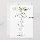 Greenery single bruiloft seating chart, modern fon kaart (Voorkant)