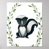 Greenery Skunk Woodland Animals Nursery Wall Art Poster (Voorkant)