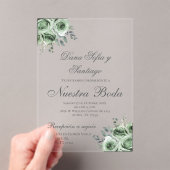 Greenery Spaanse bruiloft acryl uitnodiging (Insitu (Draagbaar))