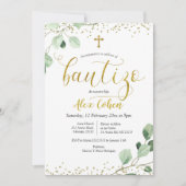 Greenery Spanish Boy Bautizo Invitacion Invitation Kaart (Voorkant)