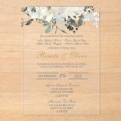 Greenery Spanish Wedding Invitation Acryl Uitnodigingen (Voorkant)