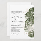 Greenery Spanish Wedding Invitation Kaart (Voorkant / Achterkant)