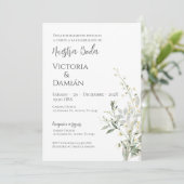 Greenery Spanish Wedding Invitation Kaart (Staand voorkant)