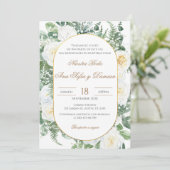 Greenery Spanish Wedding Invitation Kaart (Staand voorkant)