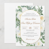 Greenery Spanish Wedding Invitation Kaart (Voorkant / Achterkant)