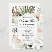 Greenery Spanish Wedding Invitation Kaart (Voorkant / Achterkant)