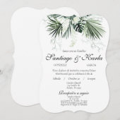 Greenery Spanish Wedding-uitnodiging Kaart (Voorkant / Achterkant)