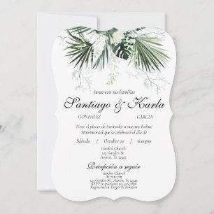 Greenery Spanish Wedding-uitnodiging Kaart