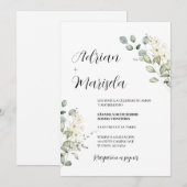 Greenery Spanish Wedding-uitnodiging Kaart (Voorkant / Achterkant)