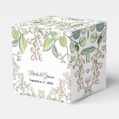 Greenery Spring Pink Flowers Favor Box Bedankdoosjes (Voorkant Zijde)