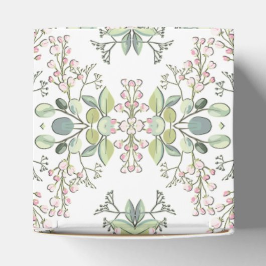 Greenery Spring Pink Flowers Favor Box Bedankdoosjes (Bovenkant)