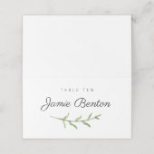 Greenery Spring Wedding / Event Place Card Plaatskaartje (Buitenkant ongevouwen)
