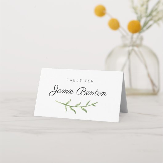 Greenery Spring Wedding / Event Place Card Plaatskaartje (Voorkant)
