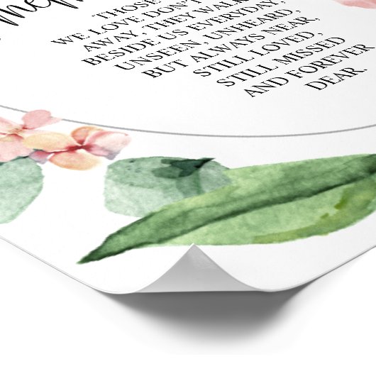 Greenery Spring Wedding Memorial Table Sign Poster (Hoek)