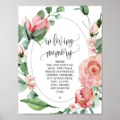 Greenery Spring Wedding Memorial Table Sign Poster (Voorkant)
